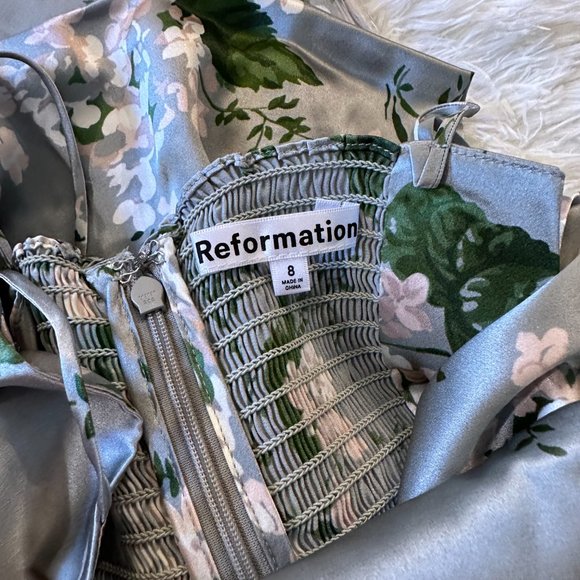 Reformation Dresses Reformation Frankie Silk Dress In Tea Garden